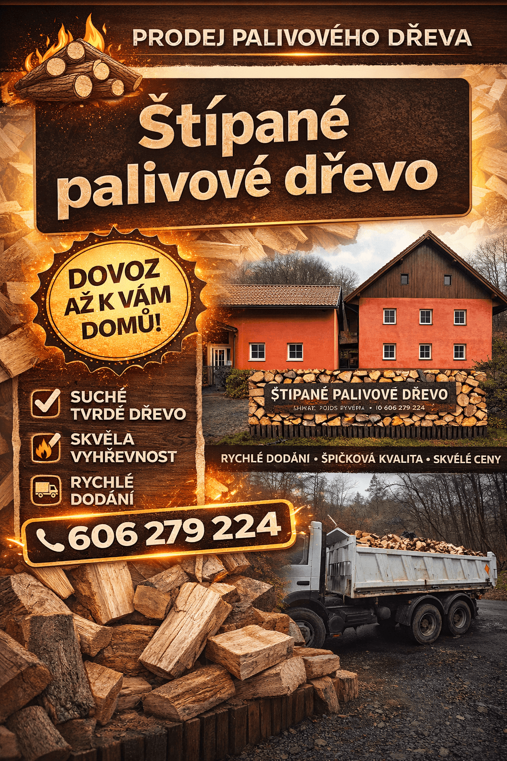 Naše dřevo - štípané palivové dřevo